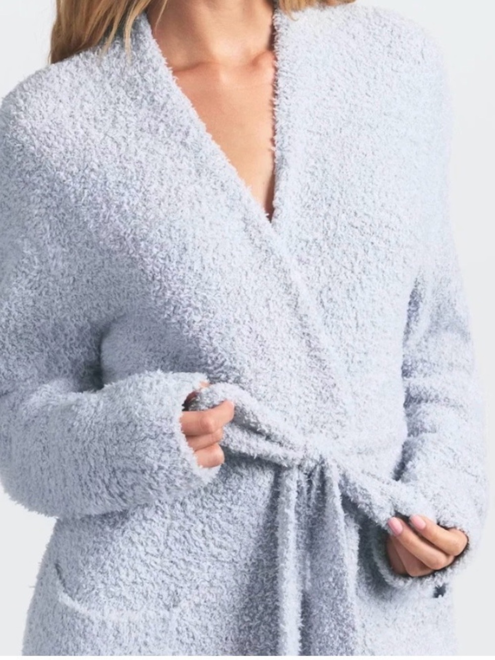 SKIMS Plush Wrap Robe in zen blue s/m nwot